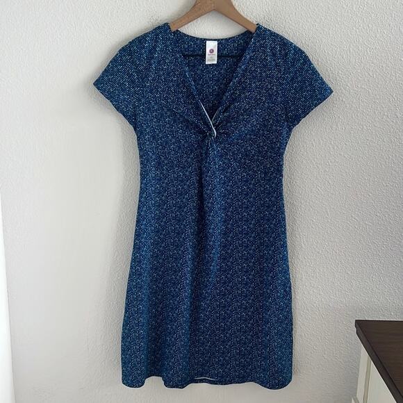 Soybu Yoga Performance Lifestyle Dress Active Dress Blue Geo Stretch Small - Picture 1 of 6